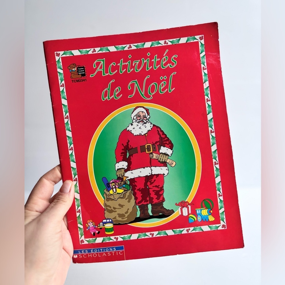 Vintage Activités de Noël Scholastic 1997 French Christmas Activity Book